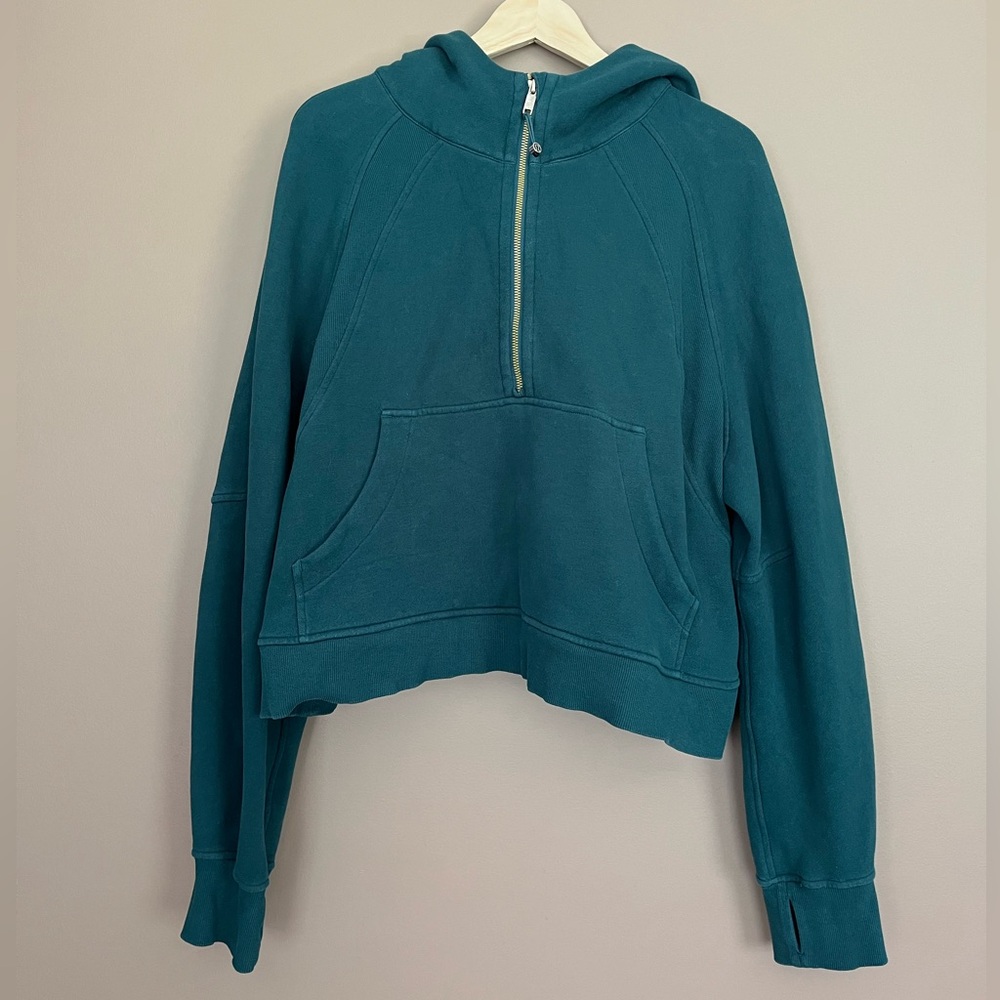 {Lululemon} Scuba Oversized Half-Zip Hoodie Sweatshirt in Storm Teal - XL / XXL